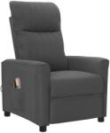 vidaXL Fotoliu de masaj electric rabatabil, gri închis, textil (3098890)