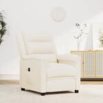 vidaXL Fotoliu rabatabil electric, crem, piele ecologică (3098988)