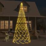 vidaXL karácsonyfa zászlórúdon 1400 meleg fehér LED-del 500 cm (343542)