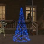 vidaXL karácsonyfa zászlórúdon 200 kék LED-del 180 cm (343536)