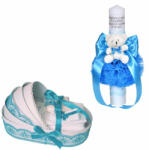  Pachet Trusou de botez Baietel si lumanare botez cu mesaj in landou decor turcoaz Denikos® C1091 NKO5769 (NKO5769)