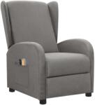 vidaXL Fotoliu de masaj electric rabatabil, gri deschis, textil (3098937)