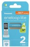 Panasonic Tölthető elem, AAA mikro, 2x550 mAh Ni-MH, PANASONIC Eneloop Lite (ELAKU18)