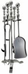 Strend Pro Set accesorii semineu, suport cu 4 piese, nichel, 53 cm (221909)
