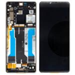 Sony XQ-BT52 Xperia 10 III Előlap keret+LCD Kijelző+Érintőüveg (A5034093A) Fehér Service Pack