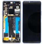 Sony XQ-BT52 Xperia 10 III Előlap keret+LCD Kijelző+Érintőüveg (A5034094A) Kék Service Pack