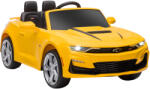 HOMCOM Masina Chevy Camaro cu licenta 12V, alimentata cu baterii, telecomanda, masina electrica pentru copii, motor dublu, galben | AOSOM RO (370-236V90YL)