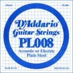 D'Addario PL008 - Plain Steel Guitar Single String, . 008 - C228CC