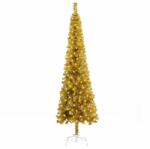 vidaXL Pom de Crăciun subțire cu LED-uri, auriu, 150 cm (3078004)