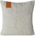 Eurofirany Zsenília párnahuzat feliratos bőr címkével Ezüst 45x45 cm