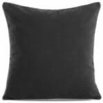 Eurofirany Len egyszínű párnahuzat dekoratív köves szegéllyel Fekete 43x43 cm