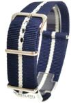 Morellato Curea tip NATO Bleumarin cu Alb Morellato Band Fabric Ribbon - 18mm, 20mm, 22mm (A01U3972A74810CR)