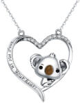BeSpecial Colier argint cu ursulet panda si mesaj de dragoste (CZT0046)