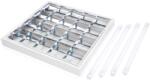 KOLORENO Set: 1x Corp de iluminat cu rastru montat pe zid 4x60cm + 4x Tub LED 9W - Alb cald (3000K) (KPL-RASTR_4X60N-BC)