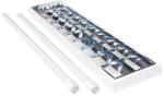 KOLORENO Set: 1x Corp de iluminat cu rastru montat pe zid 2x120cm + 2x Tub LED 18W - Alb rece (6000K) (KPL-RASTR_2X120N-BZ)