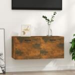 vidaXL Comodă perete, stejar fumuriu, 80x35x36, 5 cm, lemn prelucrat (817606) Raft