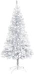 vidaXL Pom de Crăciun artificial cu LED/suport, argintiu, 120 cm PET (3077436)