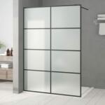 vidaXL Perete cabină duș walk-in negru 140x195 cm sticlă ESG mată (152134)