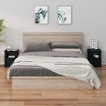 vidaXL Noptiere, 2 buc. , negru, 40x35x49 cm, lemn masiv de pin (813718)