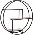 House Nordic Raft de perete „Isa, negru și natural, rotund 4291040 (442780) Raft