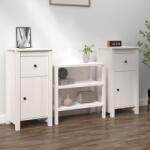 vidaXL Servante, 2 buc. , alb, 40x35x80 cm, lemn masiv de pin (813757) Comoda