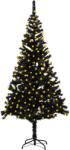 vidaXL Brad de Crăciun artificial cu LED-uri&suport, negru 210 cm PVC (3077419)