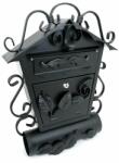 Damech Cutie postala, cu loc pentru ziar oblic, elemente forjate, negru, format B5, 38x12.5x51.5 cm, Damech (SD2TON) - mercaton
