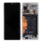 Huawei P30 Pro Előlap Keret+LCD Kijelző+Érintőpanel, Ezüst Silver Frost (02353SBC) Service Pack