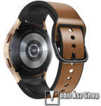  Okosóra szíj - BARNA - szilikon belső / PU bőrrel bevont - 115mm + 87mm hosszú - SAMSUNG Galaxy Watch5 44mm (SM-R915F) / Watch5 40mm (SM-R905F) / Watch5 Pro (SM-R925F) / Watch4 Classic 46mm (SM-R890) 