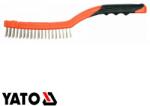Yato YT-6335 inox drótkefe hajlított műanyag nyéllel, 3 soros - 340 mm (YT-6335)