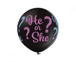 Belbal Balon jumbo din latex negru - He or She? 60 cm