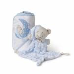 Inter Baby Set cadou bebe cu prosop baie si jucarie plus ursulet Inter Baby - bleu (IBSET31-01)