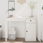 vidaXL Birou, alb, 100x50x75 cm, lemn masiv de pin (814630)