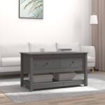 vidaXL Măsuță de cafea, gri, 102x49x55 cm, lemn masiv de pin (820923) Masa de cafea