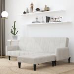 vidaXL Canapea extensibilă 2 locuri, taburet, gri deschis, microfibră (3121290) Canapea