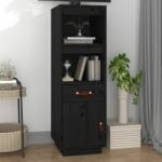 vidaXL Dulap înalt, negru, 34x40x108, 5 cm, lemn masiv de pin (820156) Comoda