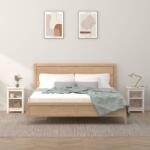 vidaXL Noptiere, 2 buc. , alb, 40x35x55 cm, lemn masiv de pin (820959)