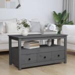 vidaXL Măsuță de cafea, gri, 102x49x55 cm, lemn masiv de pin (820933) Masa de cafea