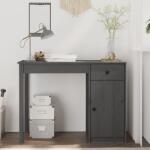 vidaXL Birou, gri, 100x50x75 cm, lemn masiv de pin (814631)