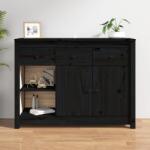 vidaXL Servantă, negru, 100x35x74 cm, lemn masiv de pin (814558) Comoda