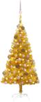 vidaXL Brad de Crăciun artificial cu LED/globuri auriu 150 cm PET (3077604) - comfy