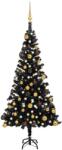 vidaXL Brad de Crăciun artificial cu LED-uri/globuri negru 120 cm PVC (3077502) - comfy