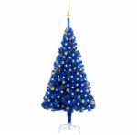 vidaXL Set brad Crăciun artificial LED-uri/globuri albastru 180 cm PVC (3077509) - comfy