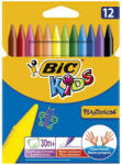 BIC Zsírkréta BIC KIDS PlastiDecor kerek hegyezett 12 színű (945764) - papir-bolt
