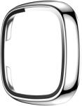  Műanyag borítás védőüveggel Fitbit Versa 3 / Fitbit Sense ezüsthöz