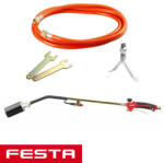 FESTA 69904 55x850 mm gázégő szett 5 m tömlővel, piezo (60 kW) (69904)