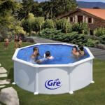 GRE Set piscina prefabricata ATLANTIS rotunda cu pereti metalici albi ф350 х h 132cm (KITPR358) Piscina