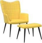 vidaXL Scaun relaxare cu taburet, galben muștar, textil (327959)