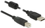 Delock 1m, USB 2.0-A/USB 2.0-B USB kábel USB A USB B Fekete (84895)