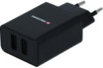 SWISSTEN Incarcator de retea Smart IC 2x USB-A + Cablu USB-C 1.2m inclus 2.1A 10.5W Negru (22054000) - pcone